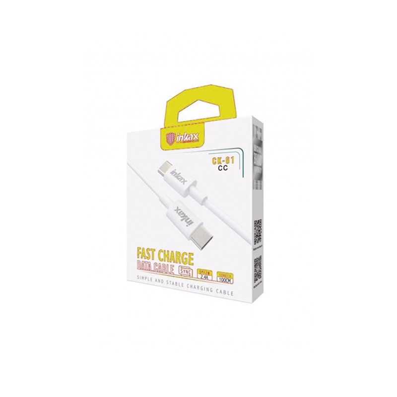 Inkax Type C Cable to Type C 1M 2.1A CK-61 White Technology