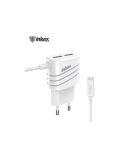 Inkax Mobile Charger 2xUSB with Built-in Cable 1M Lightning 2.1A CD-63 White Technology