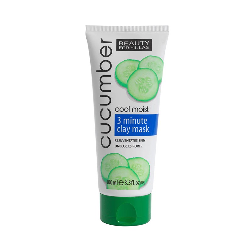 Beauty Formulas 3λεπτη Καθαριστική Μάσκα με Εκχύλισμα Αγγουριού & Άργιλο 100ml Υγεία & Ομορφιά