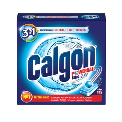 Calgon Powerball Αποσκληρυντικό Ταμπλέτες Πλυντηρίου Ρούχων 15 μεζούρες Είδη Καθαρισμού