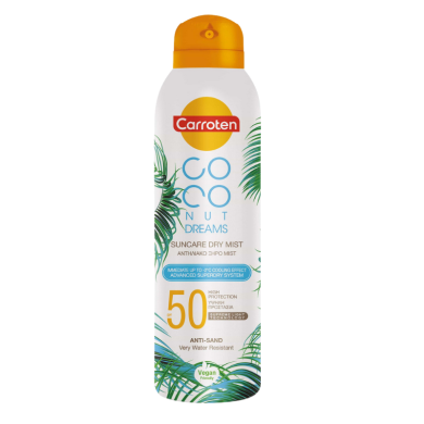 Carroten Coconut Dry Mist Sunscreen Body Lotion SPF50 in Spray 200ml