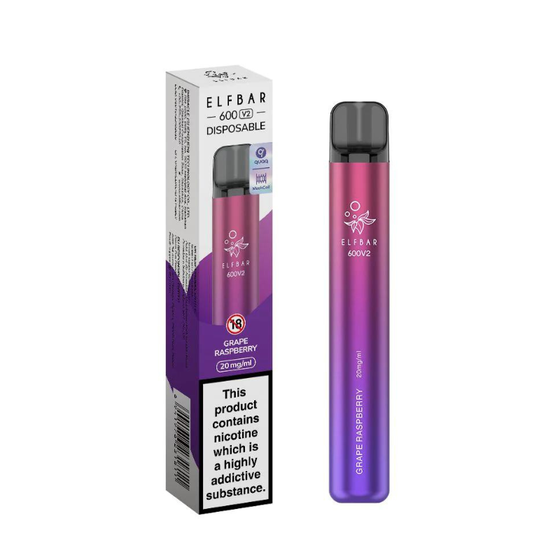 Elf Bar 600V2 with Grape Raspberry 20mg Κάβα & Είδη Καπνιστού