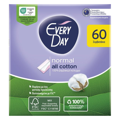 Every Day All Cotton Normal Σερβιετάκια 40+20τμχ Υγεία & Ομορφιά
