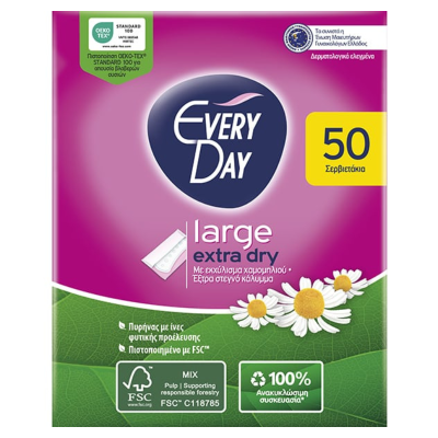 Every Day Extra Dry Large Σερβιετάκια 34+16τμχ Υγεία & Ομορφιά