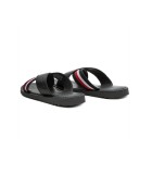 Tommy Hilfiger Παντόφλες Criss Cross Leather Sandal FM0FM02120 403 Midnight Μόδα