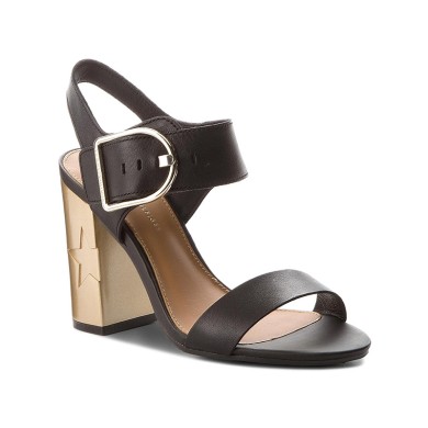 Tommy Hilfiger Sandals Feminine Heel Oversized Buckle FW0FW02578 Black