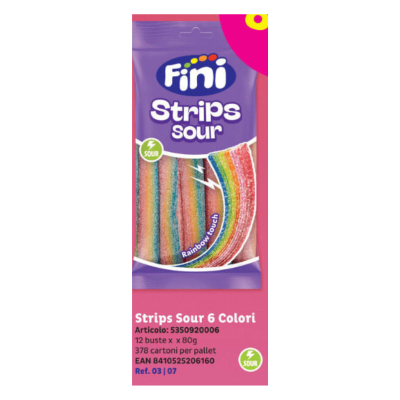 Fini Sour Strips Rainbow Tongue 90gr