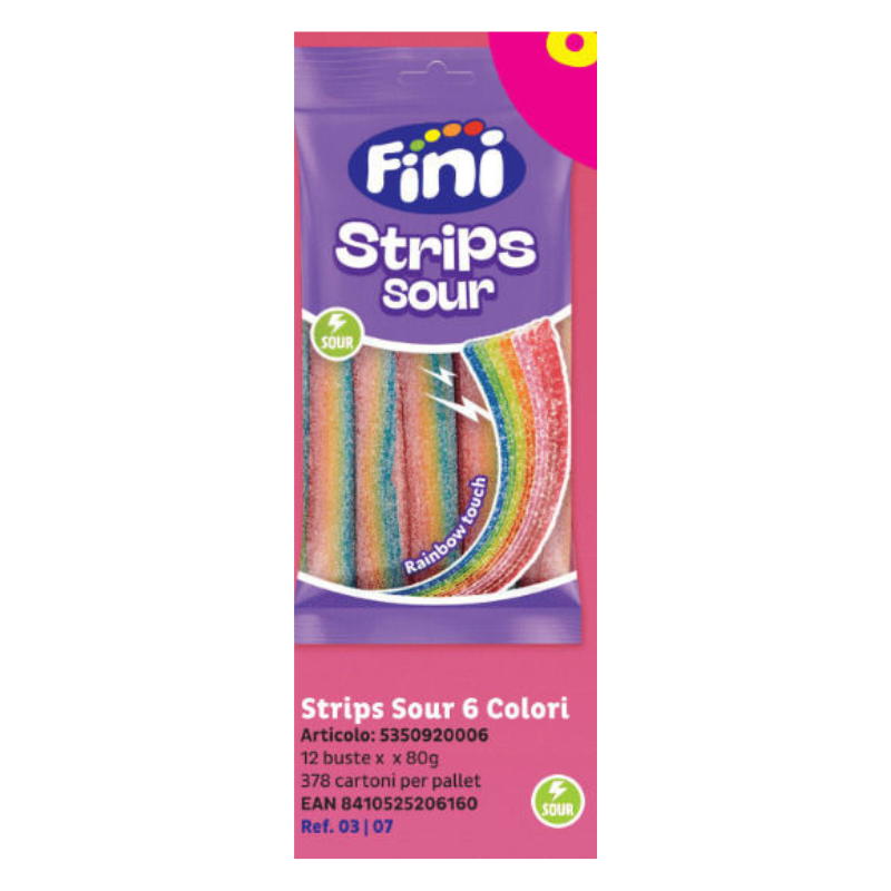 Fini Sour Strips Rainbow Tongue 90gr