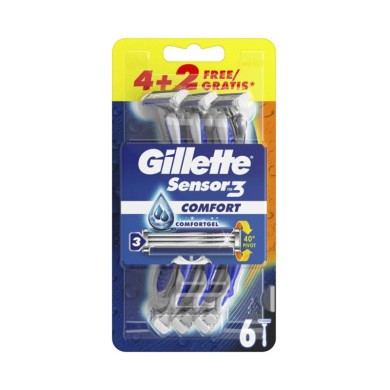 Gillette Sensor 3 Comfort Ξυραφάκια 4+2 ΔΩΡΟ