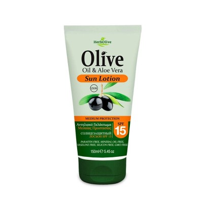 Herbolive Αντηλιακό Γαλάκτωμα SPF 15 με Αλόη 150ml Υγεία & Ομορφιά