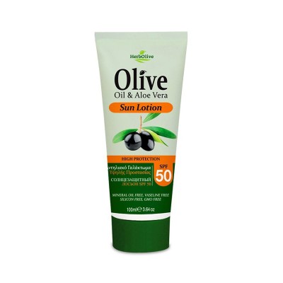 Herbolive Αντηλιακό Γαλάκτωμα SPF 50 με Αλόη 100ml Υγεία & Ομορφιά
