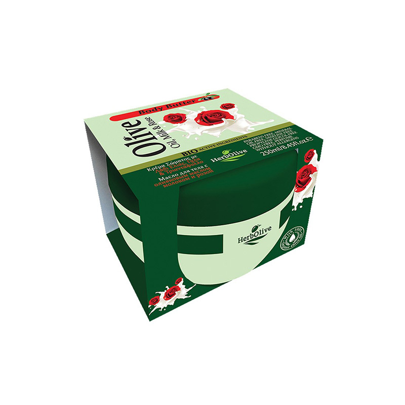 Herbolive Βούτυρο Σώματος με Γάλα & Τριαντάφυλλο 250ml Υγεία & Ομορφιά