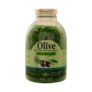 Herbolive Foot Bath Salts with Olive Oil, Mint & Rosemary 500ml