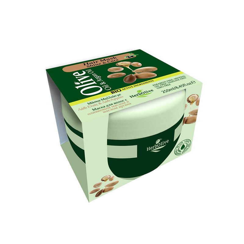 Herbolive Μάσκα Μαλλιών Λάμψης & Προστασίας με Argan Oil 250ml Υγεία & Ομορφιά