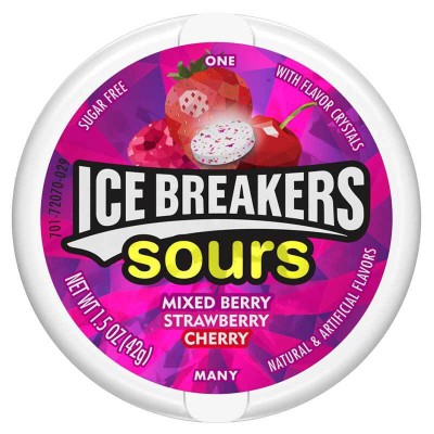 Ice Breakers Καραμέλες Sours Mixed Berry Strawberry & Cherry 8τμχ 42g Τρόφιμα & Ροφήματα