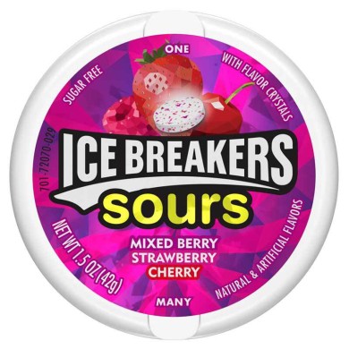 Ice Breakers Candies Sours Mixed Berry Strawberry & Cherry 8pcs 42g