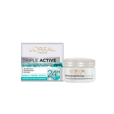 L'Oreal Triple Active 24h Πολλαπλής Προστασίας Κρέμα Ημέρας 50ml Υγεία & Ομορφιά