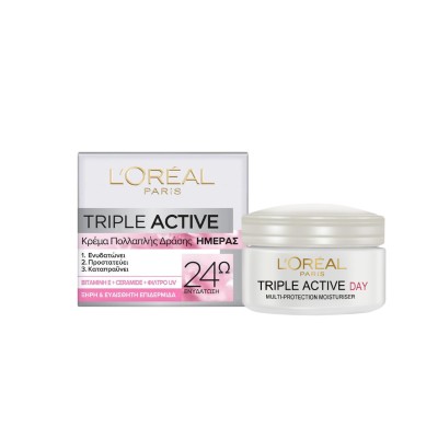 L'Oreal Triple Active 24h Πολλαπλής Δράσης Κρέμα Ημέρας 50ml Υγεία & Ομορφιά