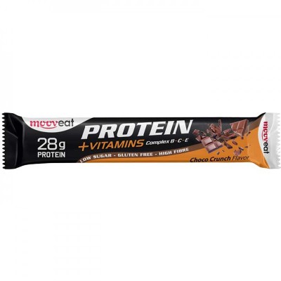 Mooveat 28g Protein Vitamin Βar με Γεύση Chocolate Crunchy χωρίς Γλουτένη 12x80g Τρόφιμα & Ροφήματα