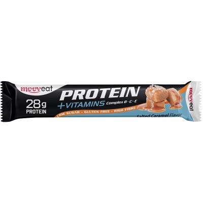 Mooveat 28g Protein Vitamin Βar με Γεύση Salted Caramel χωρίς Γλουτένη 80g Τρόφιμα & Ροφήματα