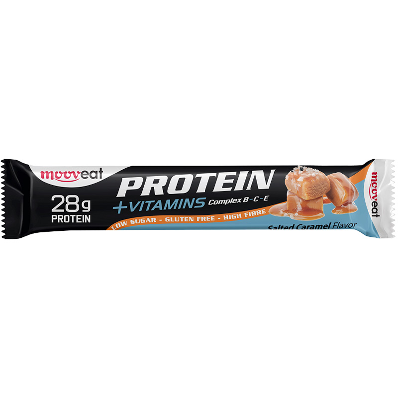 Mooveat 28g Protein Vitamin Bar with Salted Caramel Flavor Gluten Free 80g Food & Beverages