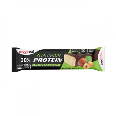 Mooveat Vita Rich Bar with 30% Protein with Hazelnut Flavor 12x60gr