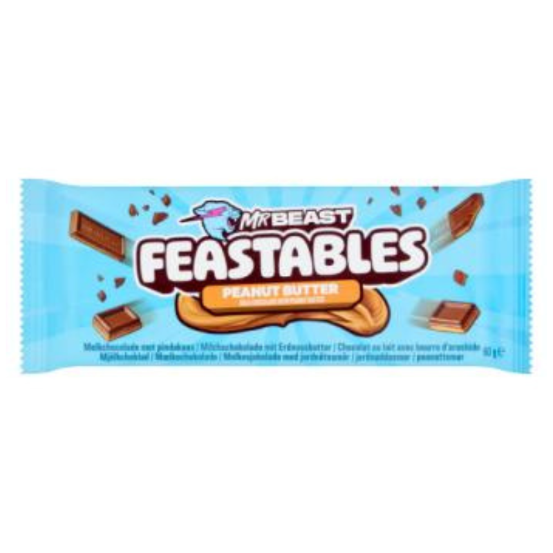 Mr Beast Peanut Butter Chocolate Bar Feastable 60gr
