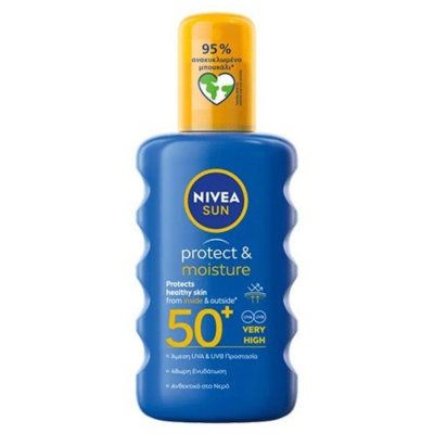 Nivea Protect & Moisture Αδιάβροχη Αντηλιακή Λοσιόν για το Σώμα SPF50 σε Spray 200ml