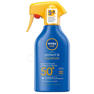 Nivea Sun Moisturising Trigger Αδιάβροχη Αντηλιακή Λοσιόν για το Σώμα SPF50 σε Spray 270ml