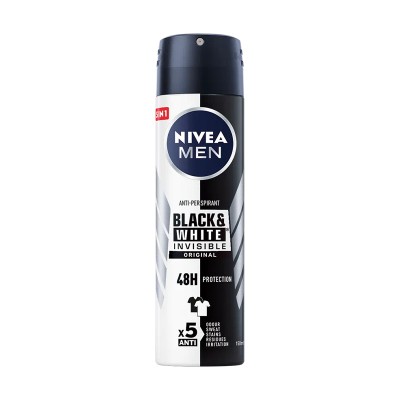 Nivea Men Black & White Invisible Αποσμητικό Spray 150ml Υγεία & Ομορφιά