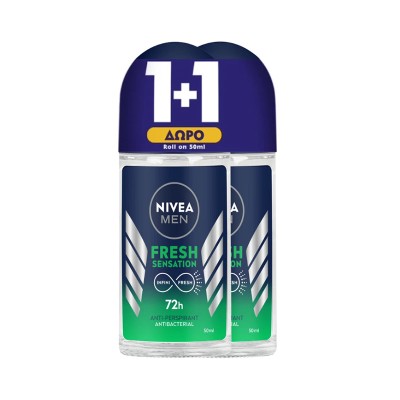 Nivea Men Fresh Sensation Αποσμητικό Roll-On 2x50ml 1+1 ΔΩΡΟ Υγεία & Ομορφιά