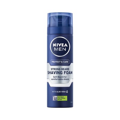 Nivea Men Protect & Care Strong Beard Αφρός Ξυρίσματος 200ml Υγεία & Ομορφιά
