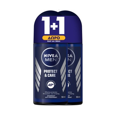 Nivea Men Protect & Care Αποσμητικό Roll-On 2x50ml 1+1 ΔΩΡΟ Υγεία & Ομορφιά