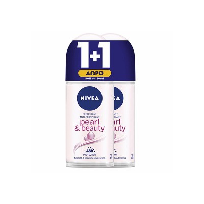 Nivea Pearl & Beauty Αποσμητικό Roll-On 2x50ml 1+1 ΔΩΡΟ Υγεία & Ομορφιά
