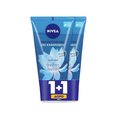 Nivea Αναζωογονητικό Gel Καθαρισμού με Άνθος Λωτού 2x150ml 1+1 ΔΩΡΟ Υγεία & Ομορφιά