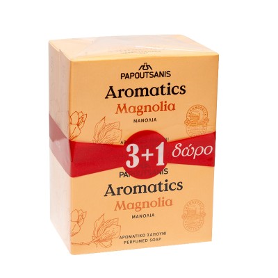 Papoutsanis Aromatics Σαπούνι με Άρωμα Μανόλια 100g 3+1 ΔΩΡΟ Υγεία & Ομορφιά