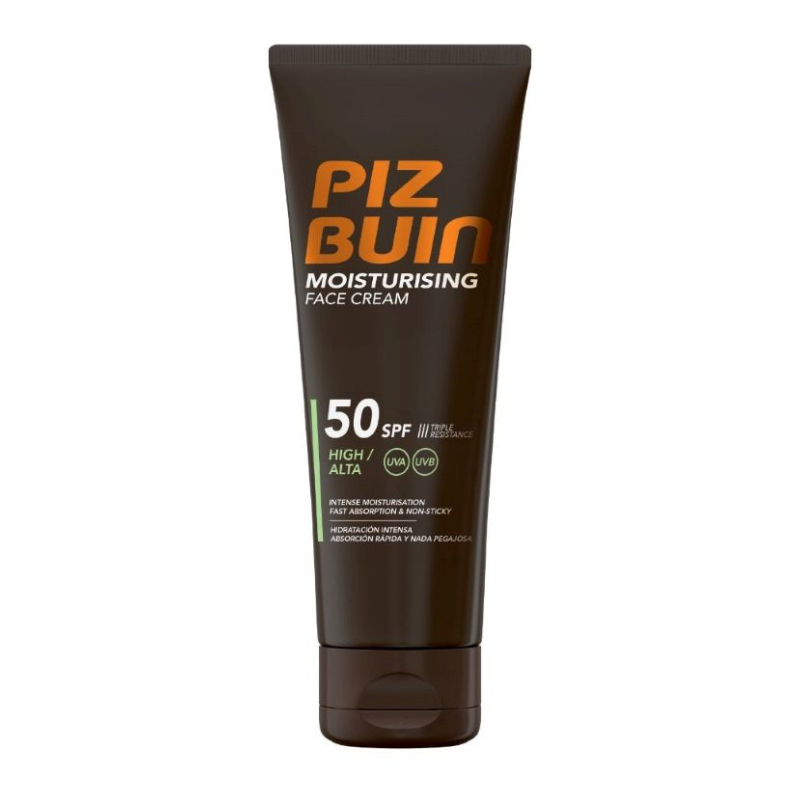 Piz Buin Moisturising Cream Αδιάβροχη Αντηλιακή Κρέμα Προσώπου SPF50 50ml Υγεία & Ομορφιά