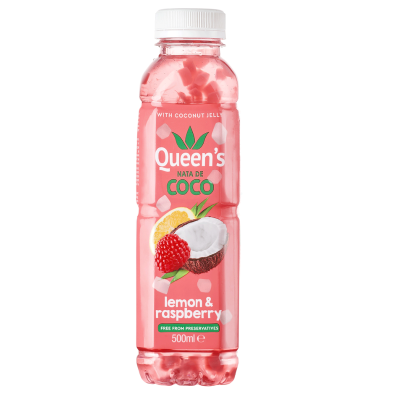Queens Nata De Coco Lemon Raspberry 500ml