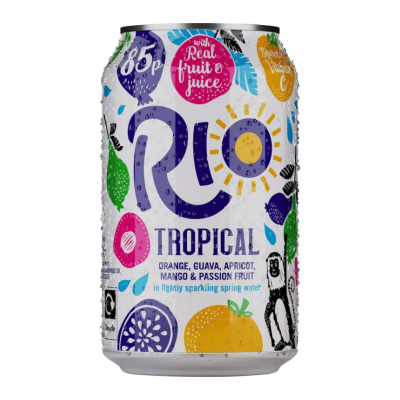 Rio Sparkling Water 330ml With Real Tropical Fruit Flavours
