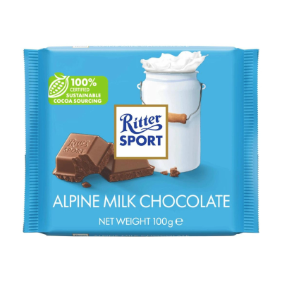 Ritter Sport Σοκολάτα Γάλακτος με Alpine 100g Τρόφιμα & Ροφήματα