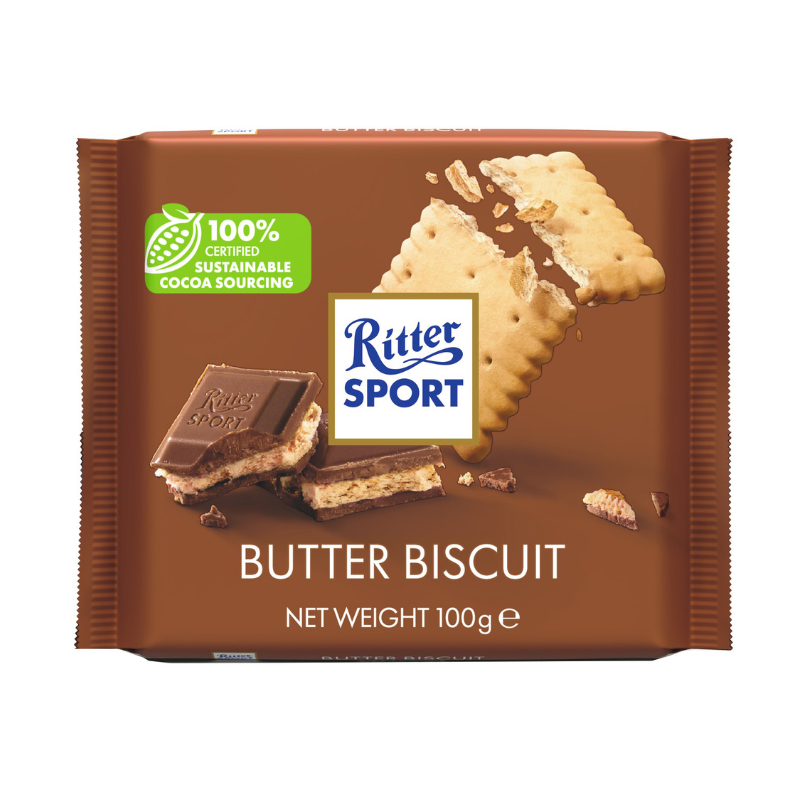 Ritter Sport Chocolate with Βutter Biscuit 100g Food & Beverages