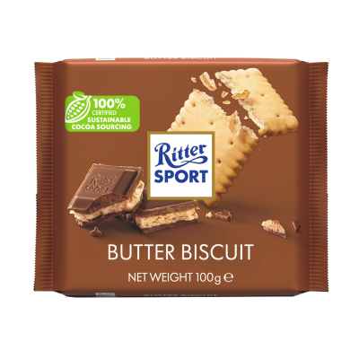 Ritter Sport Σοκολάτα με Μπισκότο Βουτύρου 100g Τρόφιμα & Ροφήματα
