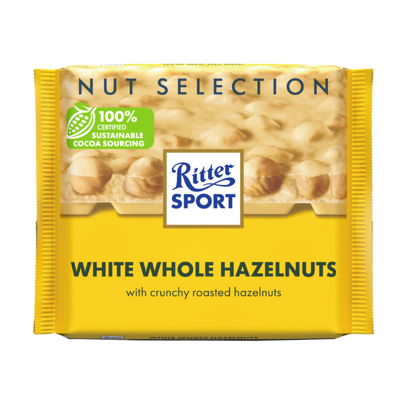 Ritter Sport White Chocolate with Whole Hazelnuts 100g Food & Beverages