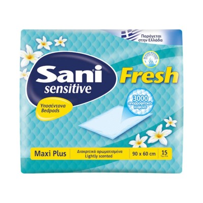 Sani Sensitive Maxi Plus Fresh Yποσέντονα Aρωματισμένα 90x60cm 15τμχ Υγεία & Ομορφιά