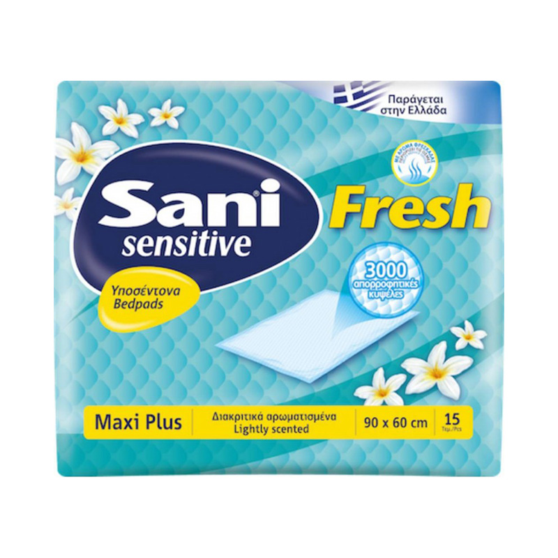 Sani Sensitive Maxi Plus Fresh Yποσέντονα Aρωματισμένα 90x60cm 15τμχ Υγεία & Ομορφιά