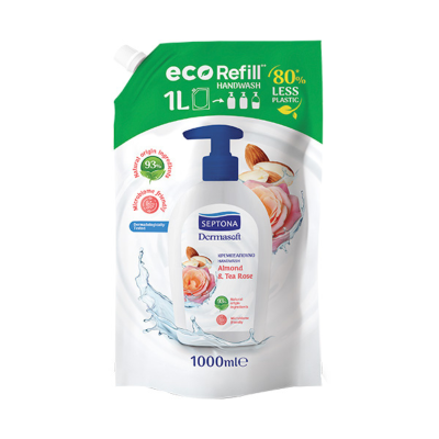 Septona Dermasoft Κρεμοσάπουνο Almond & Tea Rose 1000ml