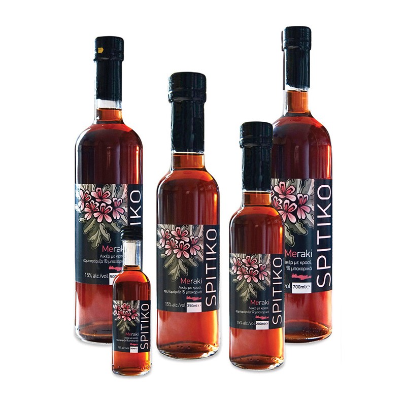 Spitiko Meraki Λικέρ με Κρασί, Αρμπαρόριζα & Μπαχαρικά 200ml, 500ml ή 700ml Κάβα