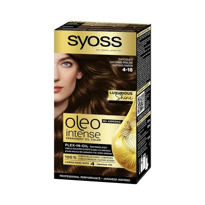 Syoss Oleo Intense Xωρίς Αμμωνία 4-18 Καστανό Μαρόν 50ml Υγεία & Ομορφιά