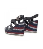 Tommy Hilfiger Εσπαντρίγιες Raffia Wedge Sandal FW0FW03942 403 Midnight Μόδα