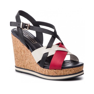 Tommy Hilfiger Σανδάλια Interwoven Pattern Wedge FW0FW04105 020 RWB